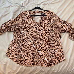 Torrid 3 cheetah print tunic. Keyhole back. Quarter sleeve.